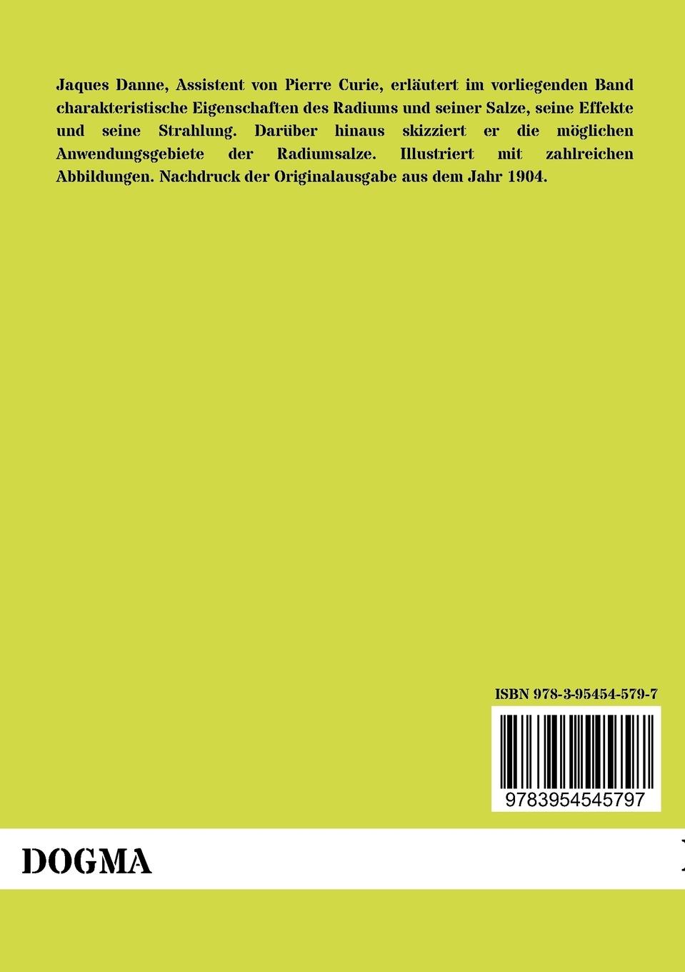 Rückseitencover Das Radium