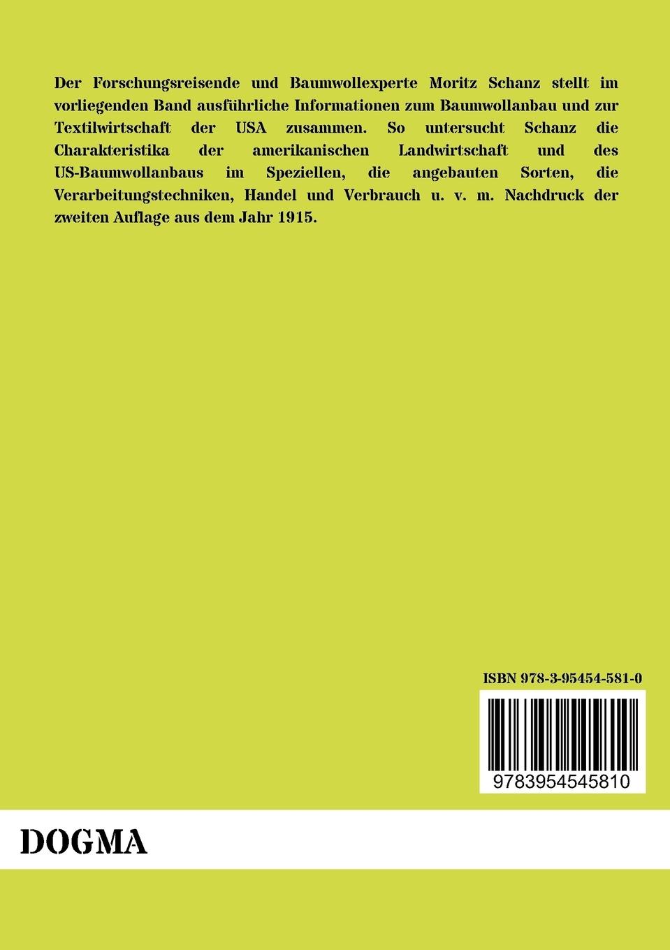 Rückseitencover Baumwoll-Anbau, -Handel und -Industrie in den Vereinigten Staaten von Amerika