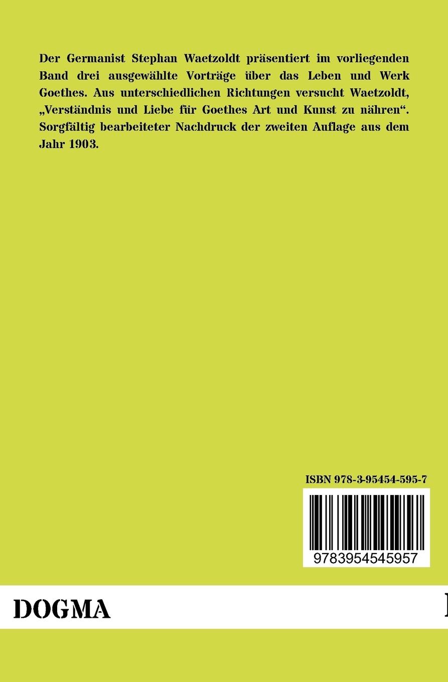 Rückseitencover Goethe - Drei Vorträge