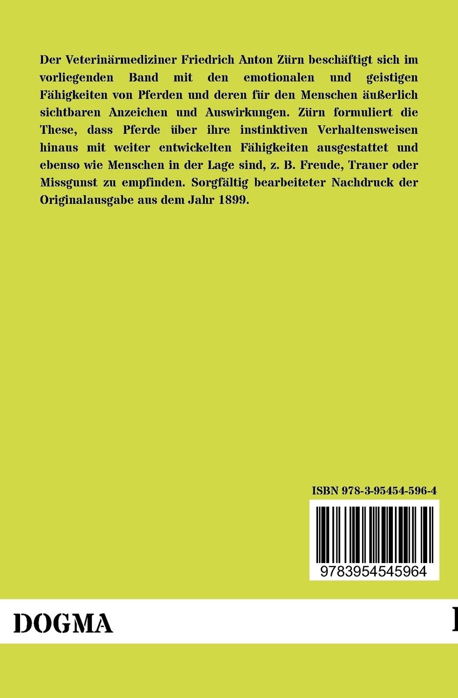 Rückseitencover Die intellektuellen Eigenschaften der Pferde