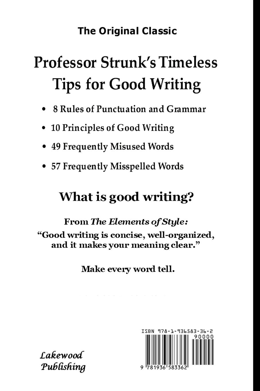 Rückseitencover The Elements of Style