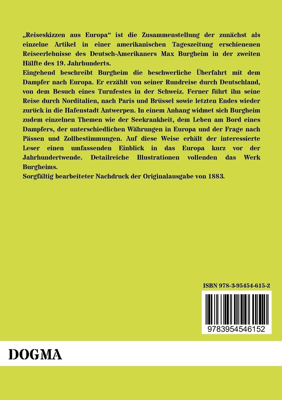 Rückseitencover Reiseskizzen aus Europa