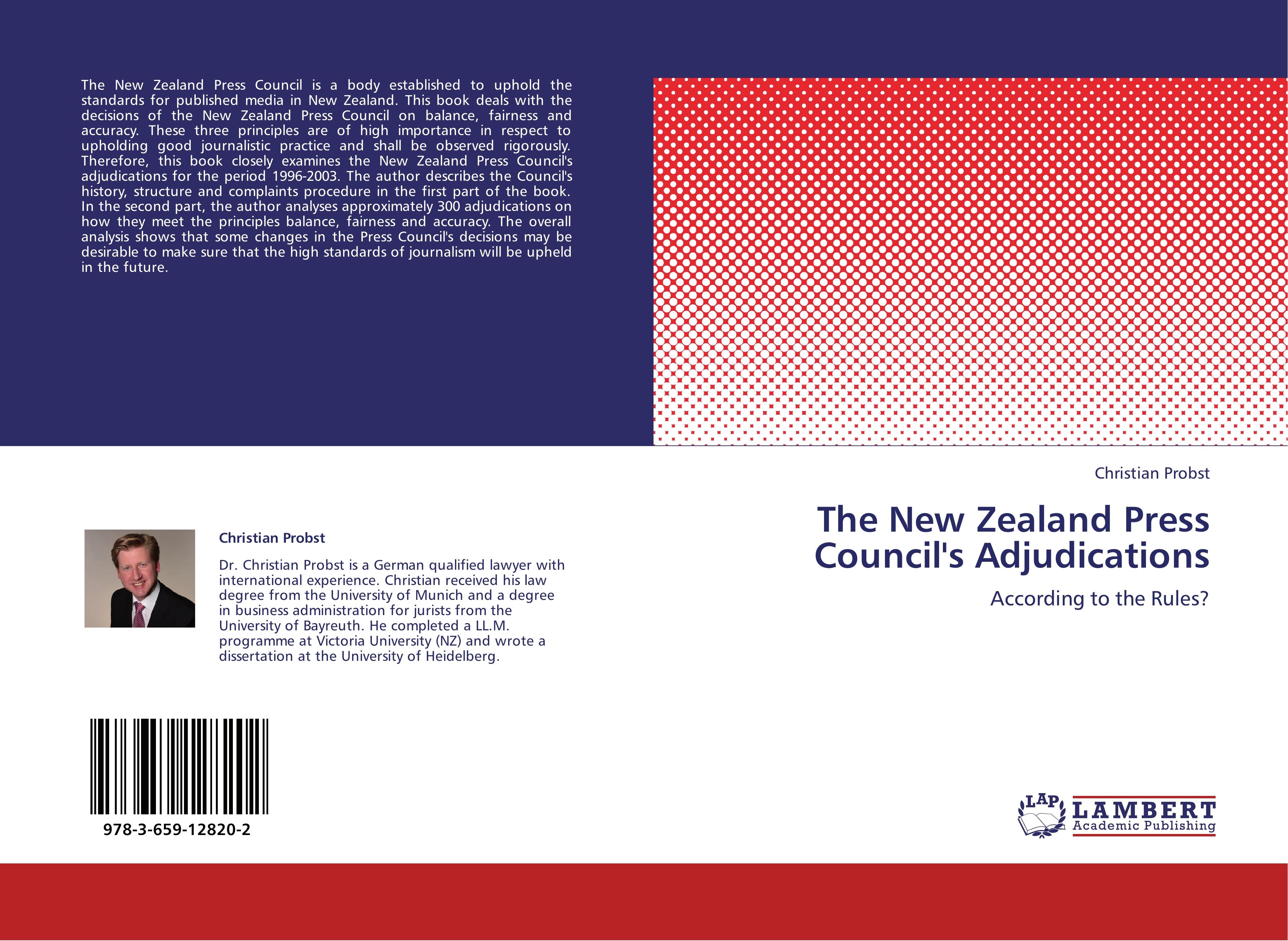 Vorderes Coverbild The New Zealand Press Council's Adjudications