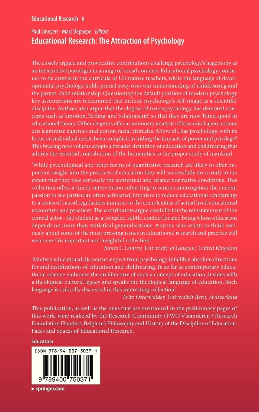 Rückseitencover Educational Research: The Attraction of Psychology