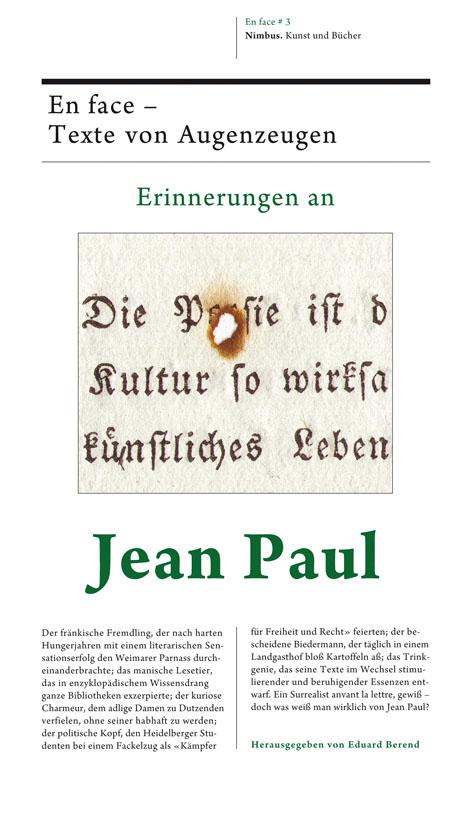 Vorderes Coverbild Erinnerungen an Jean Paul