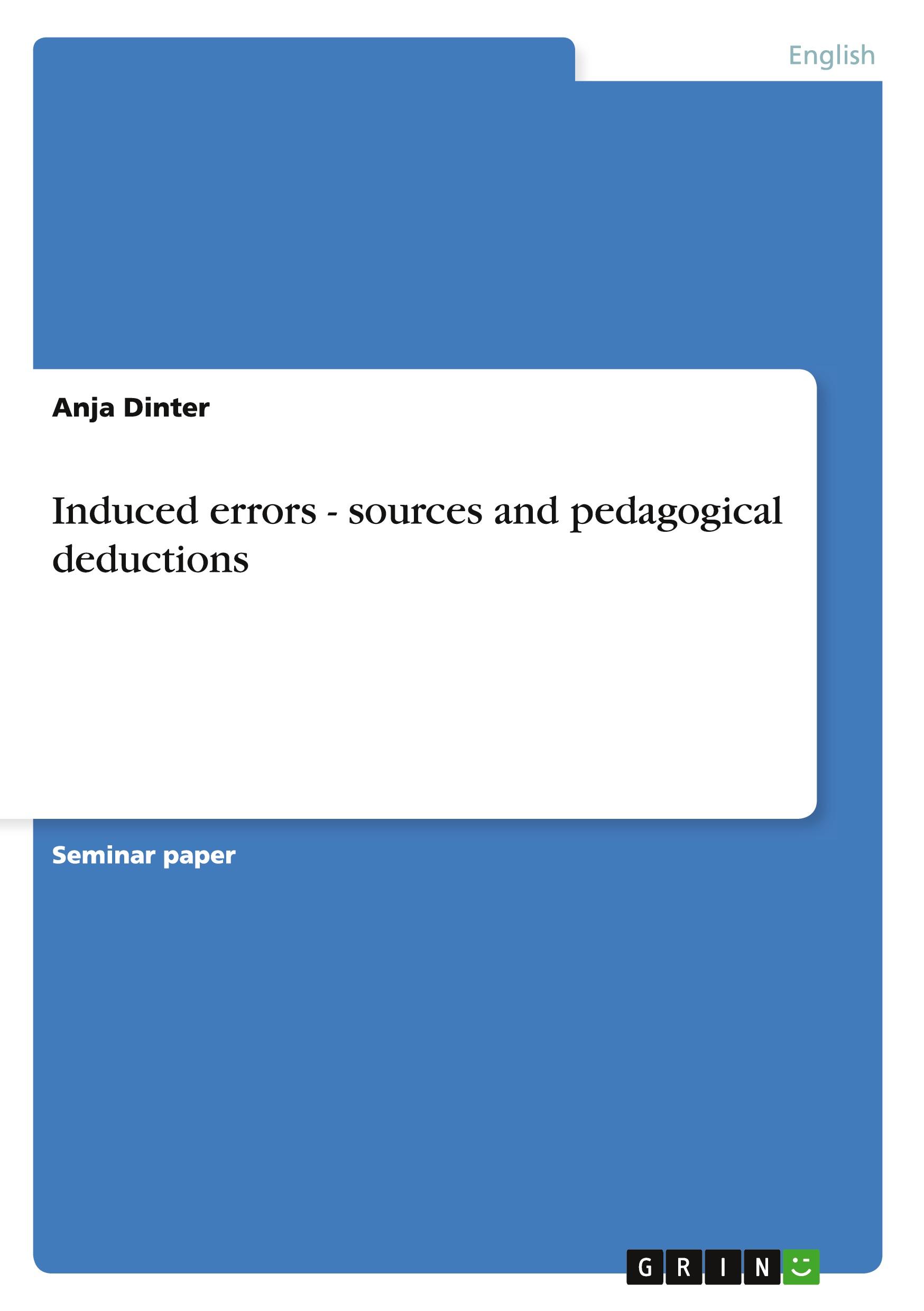 Vorderes Coverbild Induced errors - sources and pedagogical deductions