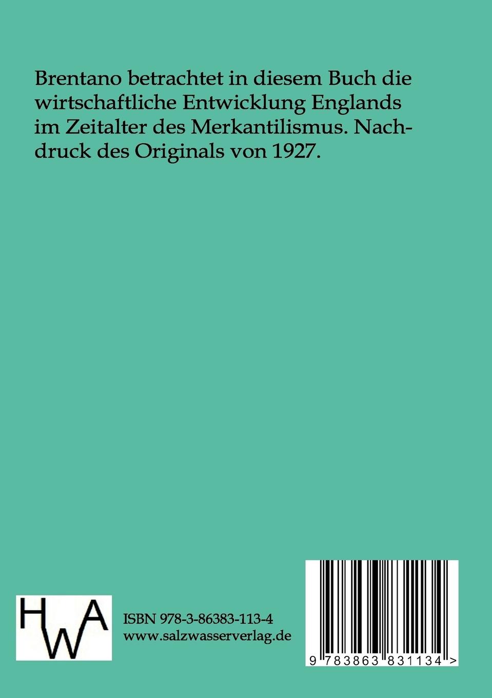 Rückseitencover Die Zeit des Merkantilismus in England