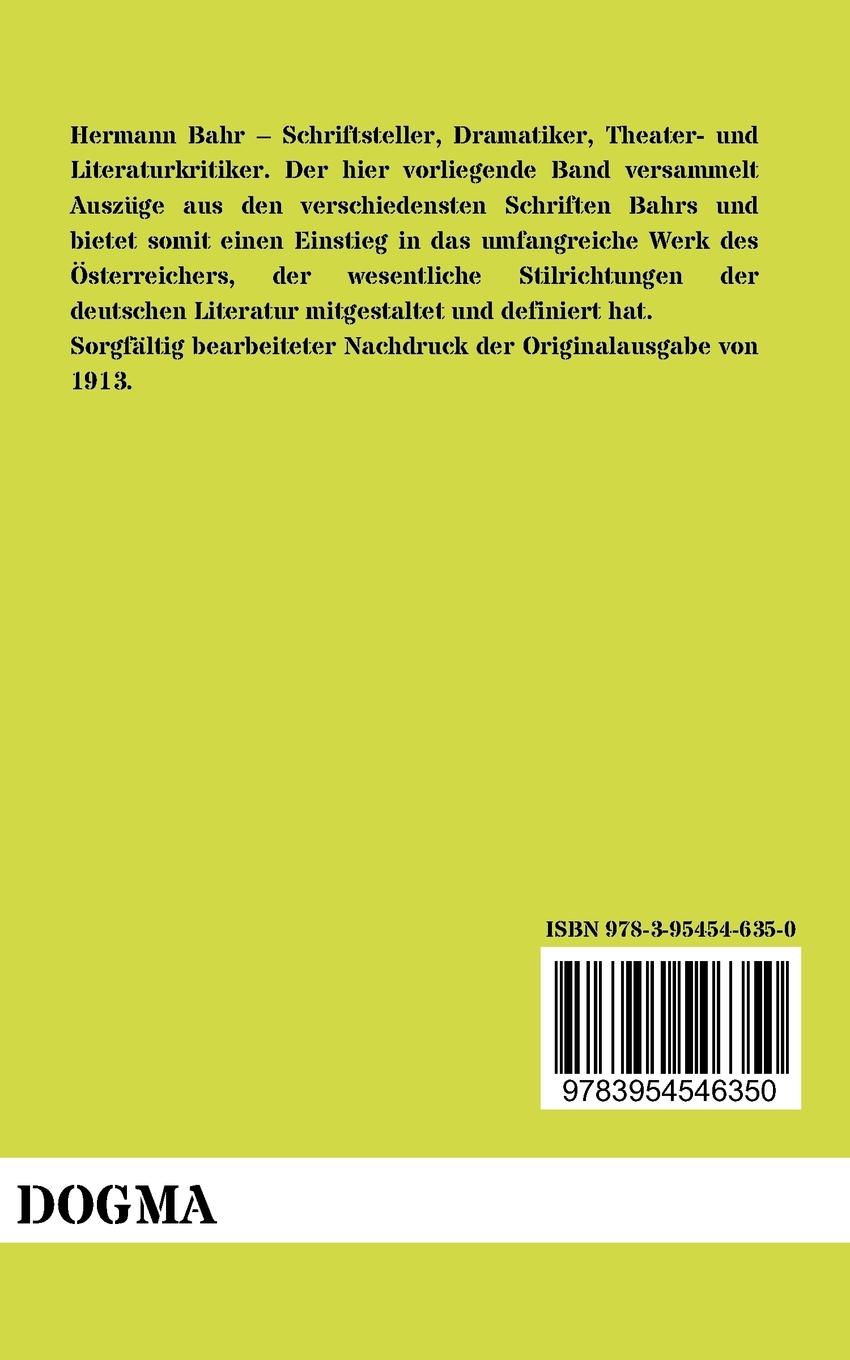 Rückseitencover Das Hermann Bahr Buch