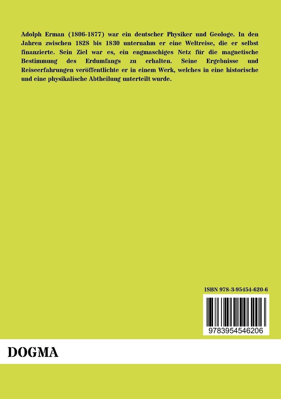 Rückseitencover Reise um die Erde durch Nord-Asien und die beiden Oceane in den Jahre 1828, 1829  und 1830