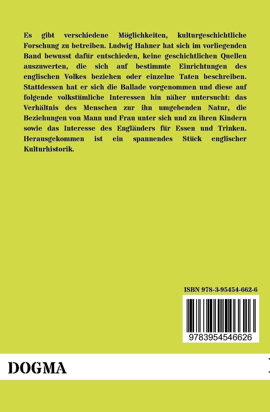Rückseitencover Kultuhistorisches im englischen Volkslied