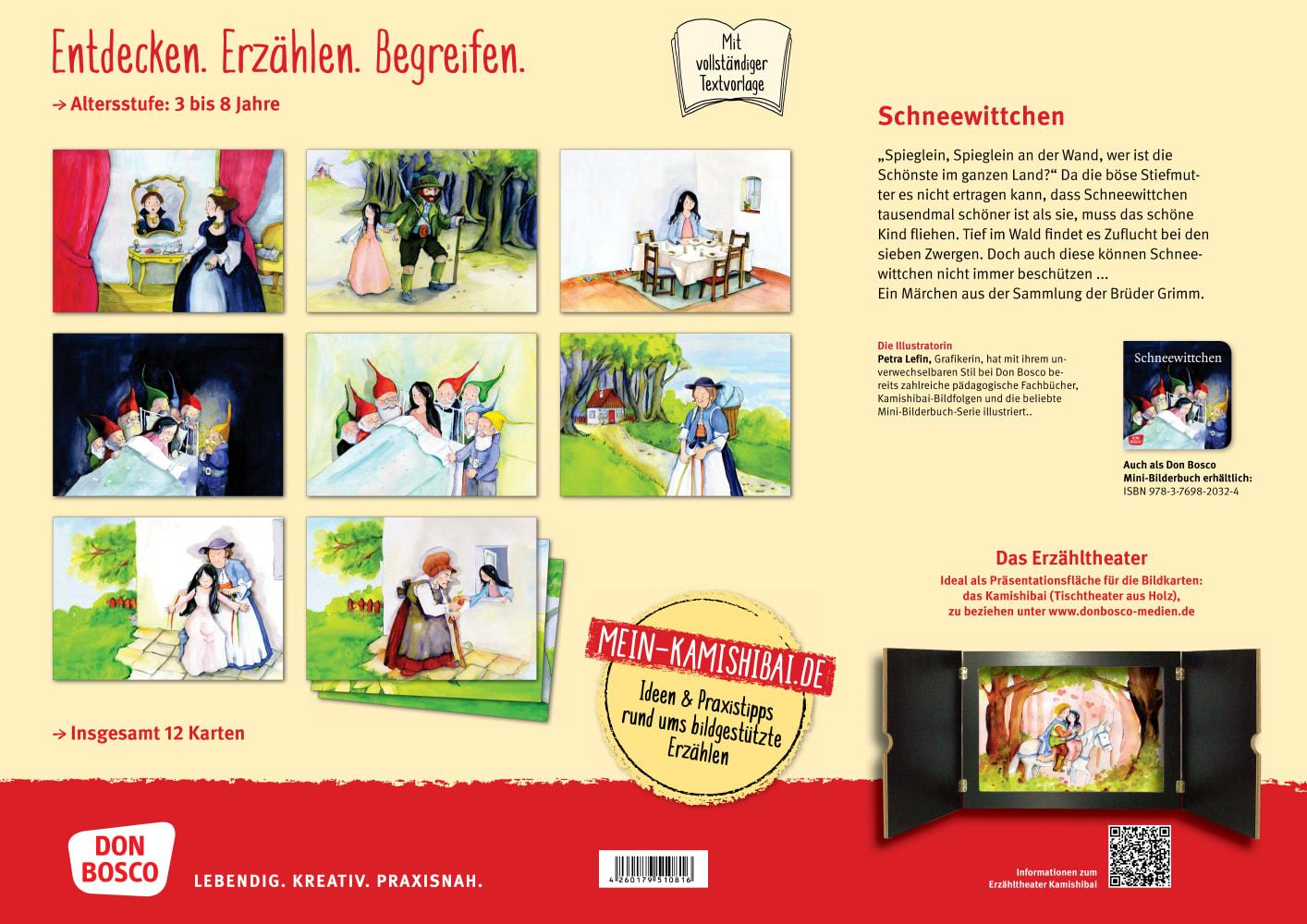 Beispielinhalt (Bild) Schneewittchen. Kamishibai Bildkartenset.