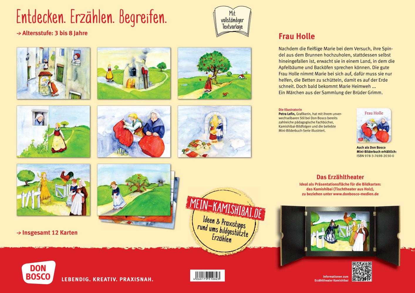 Beispielinhalt (Bild) Frau Holle. Kamishibai Bildkartenset