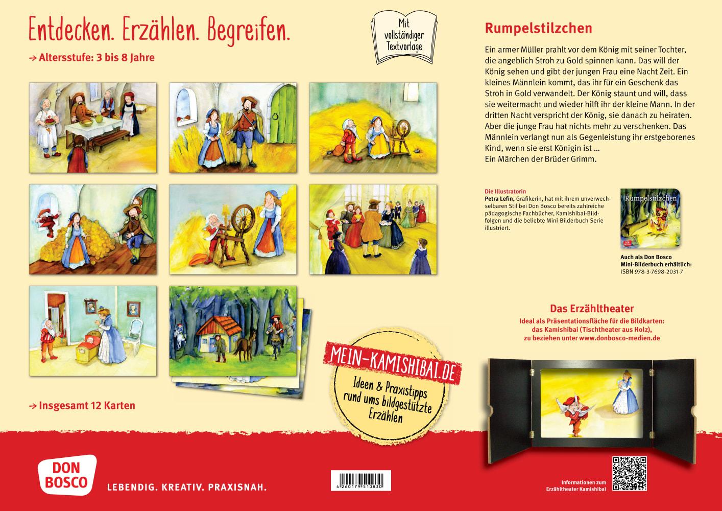 Beispielinhalt (Bild) Rumpelstilzchen. Kamishibai Bildkartenset.