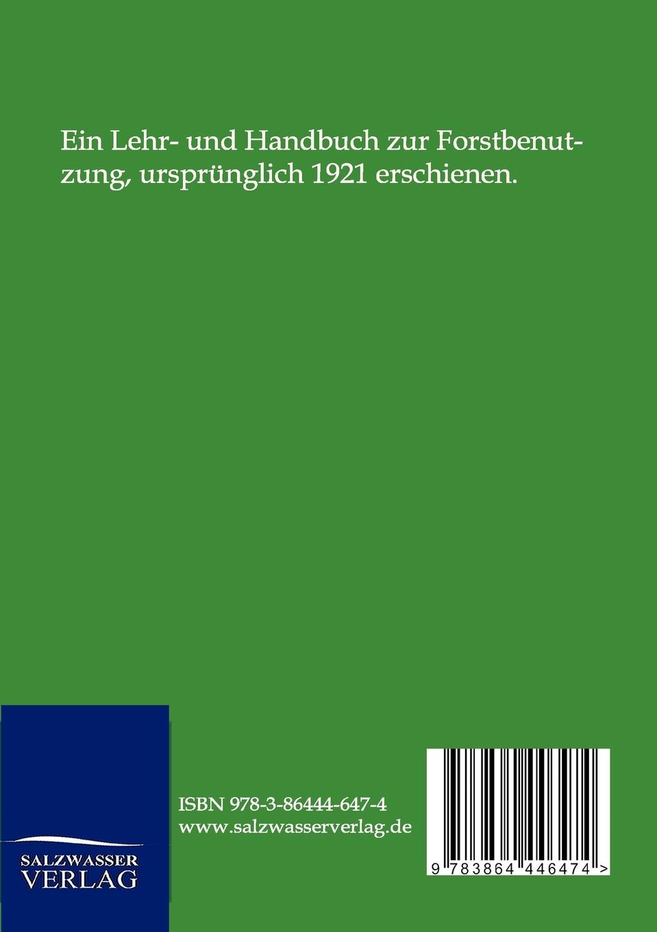 Rückseitencover Die Forstbenutzung