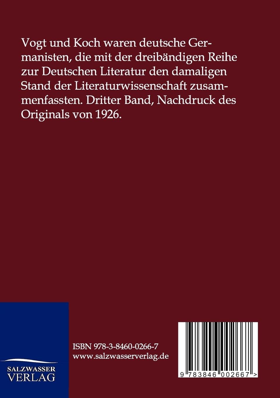 Rückseitencover Geschichte der Deutschen Literatur