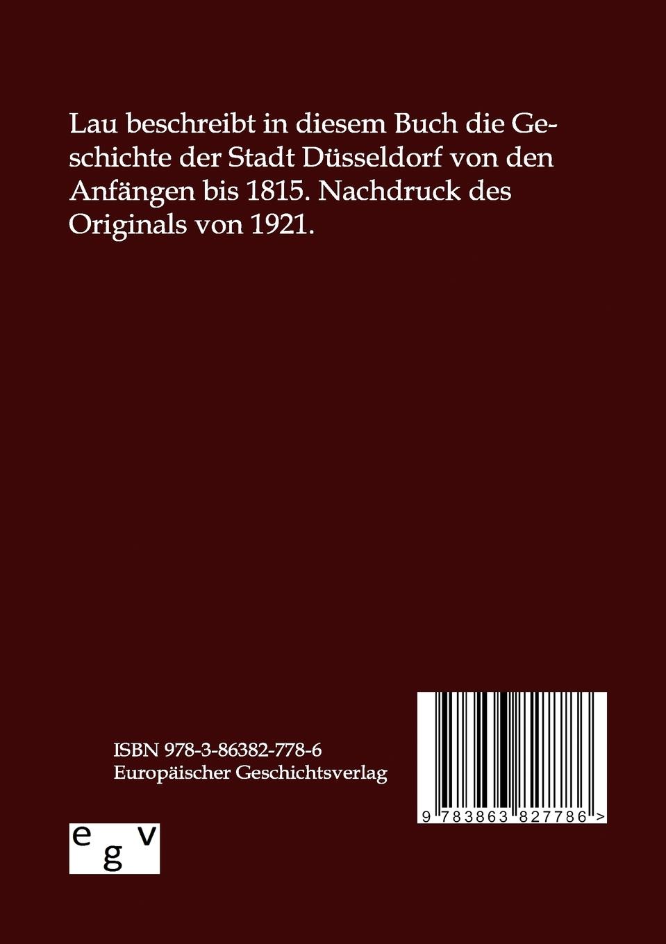 Rückseitencover Geschichte der Stadt Düsseldorf