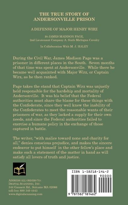 Rückseitencover The True Story of Andersonville Prison