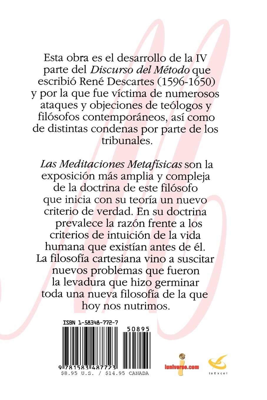 Rückseitencover Meditaciones Metafisicas