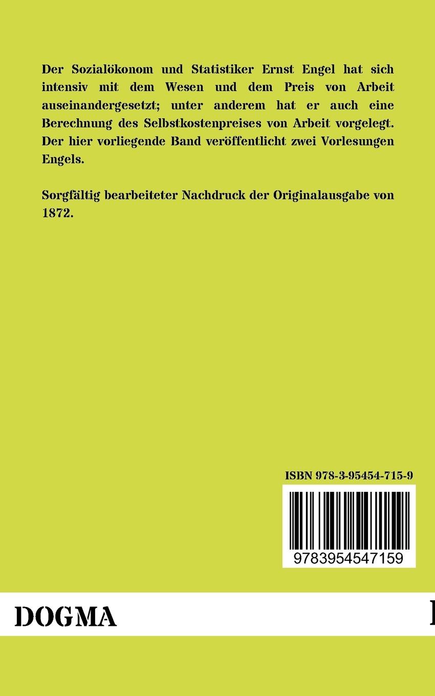 Rückseitencover Der Preis der Arbeit