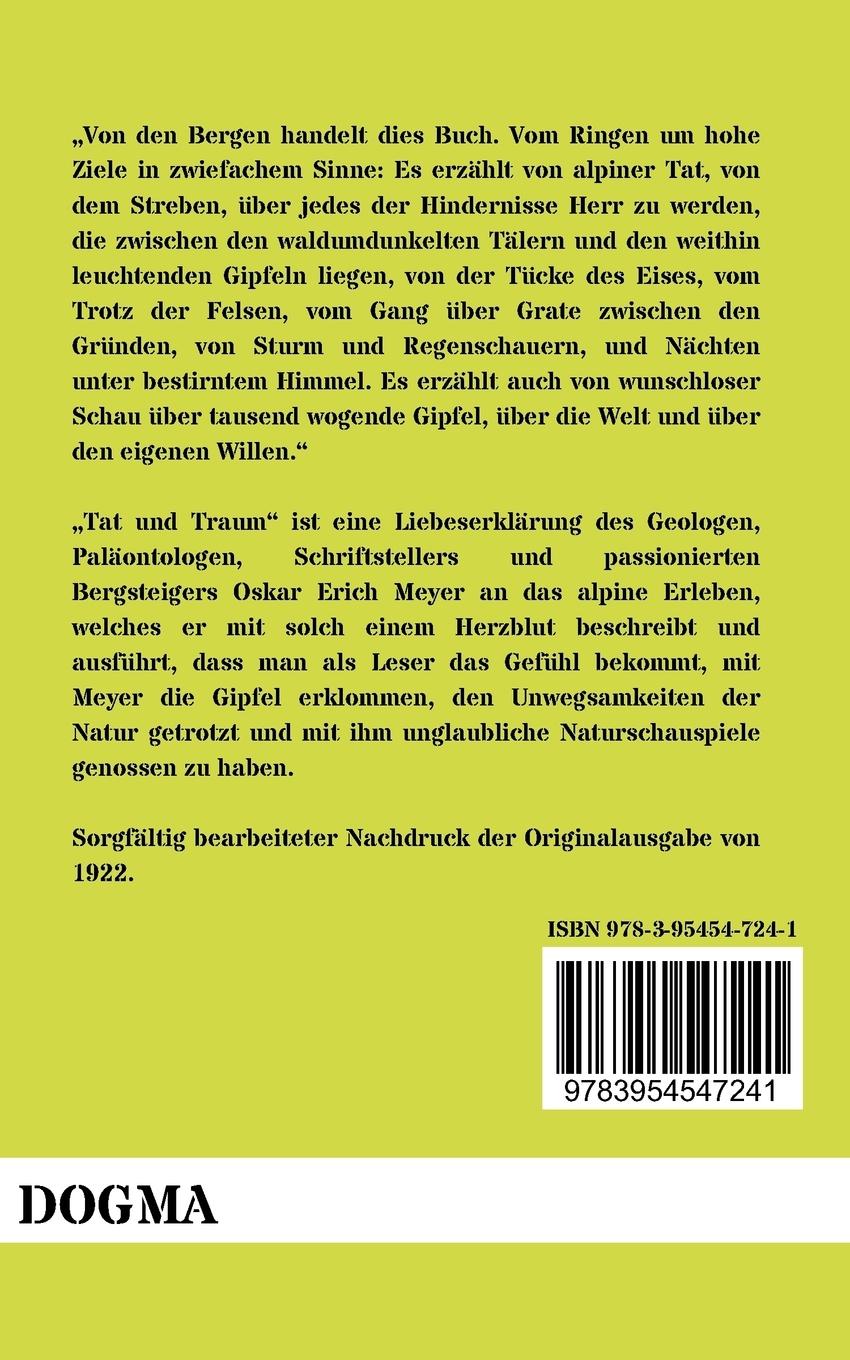Rückseitencover Tat und Traum - Ein Buch alpinen Erlebens