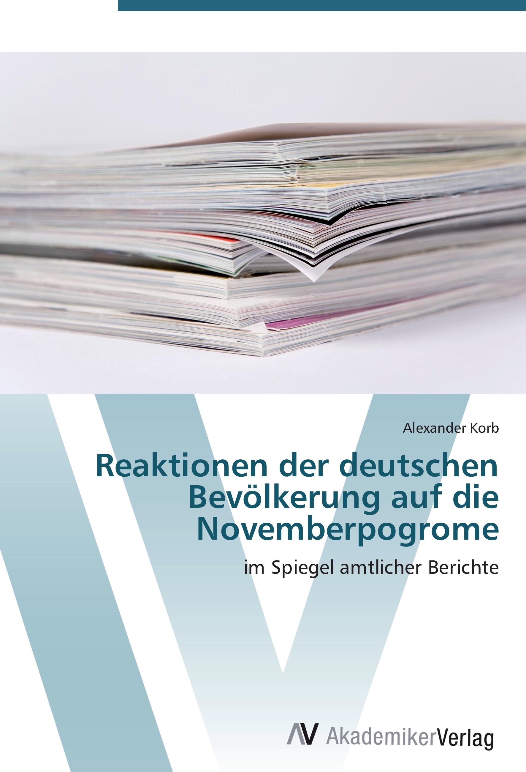 Vorderes Coverbild Reaktionen der deutschen Bevölkerung auf die Novemberpogrome