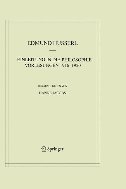 Vorderes Coverbild Einleitung in Die Philosophie. Vorlesungen 1916-1920