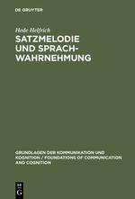 Vorderes Coverbild Satzmelodie und Sprachwahrnehmung