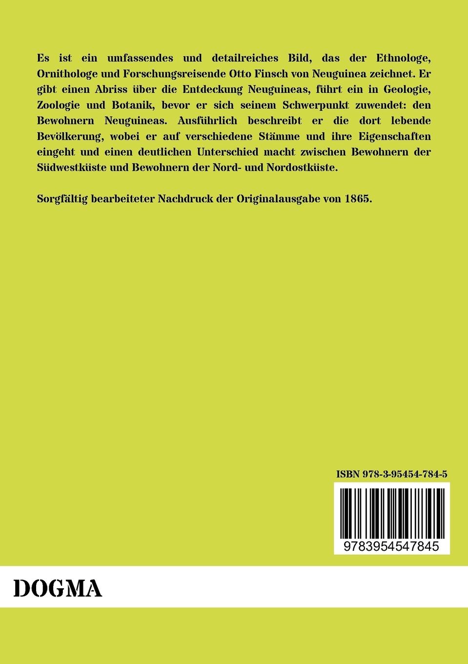 Rückseitencover Neuguinea und seine Bewohner