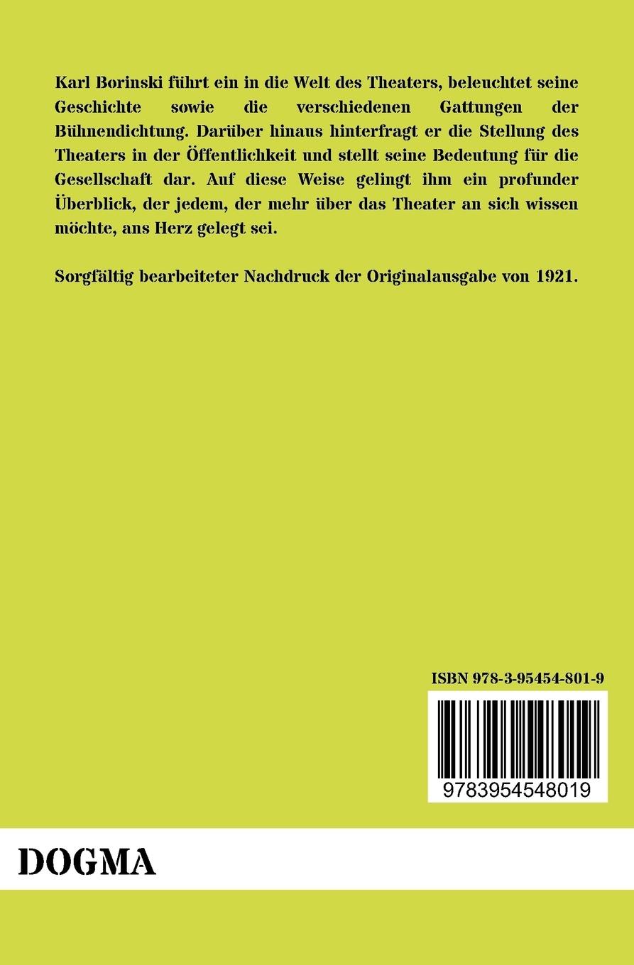 Rückseitencover Das Theater