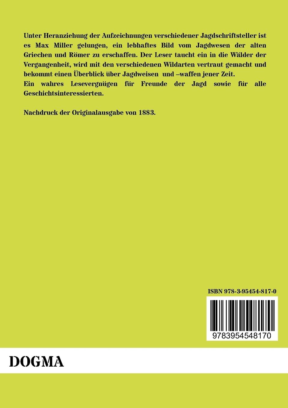 Rückseitencover Das Jagdwesen der alten Griechen und Römer