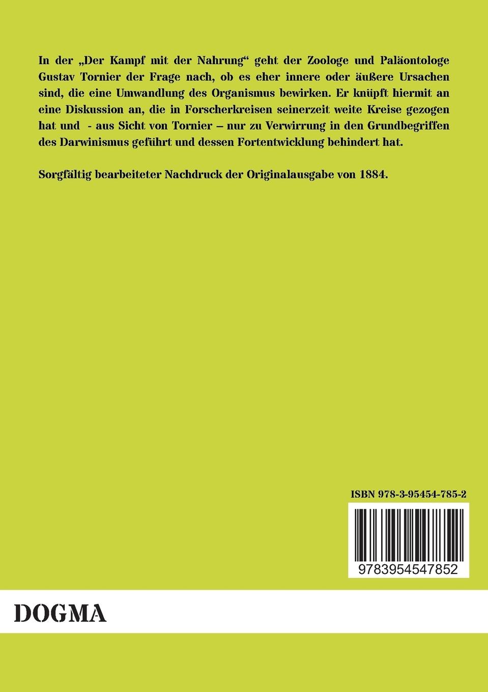 Rückseitencover Der Kampf mit der Nahrung