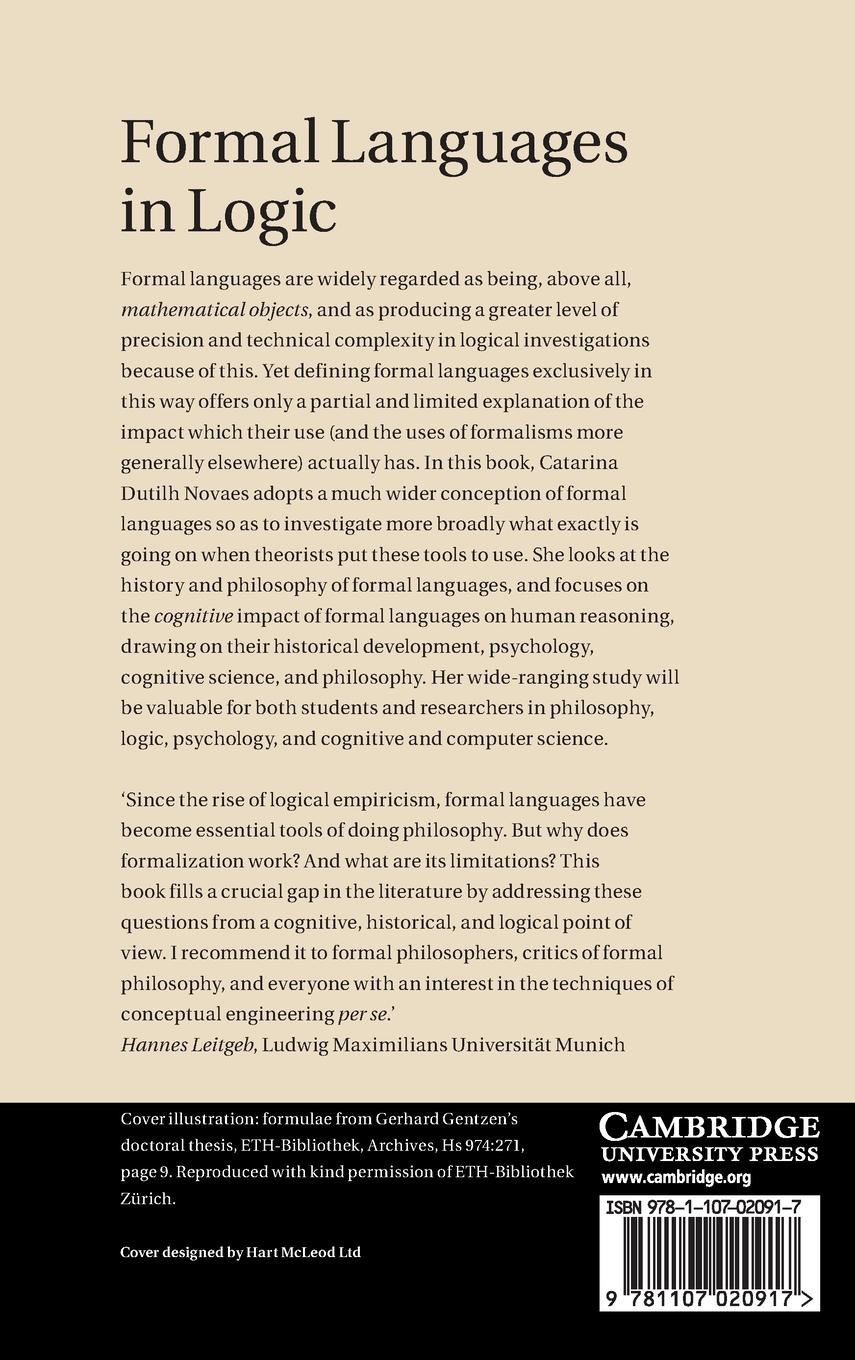 Rückseitencover Formal Languages in Logic