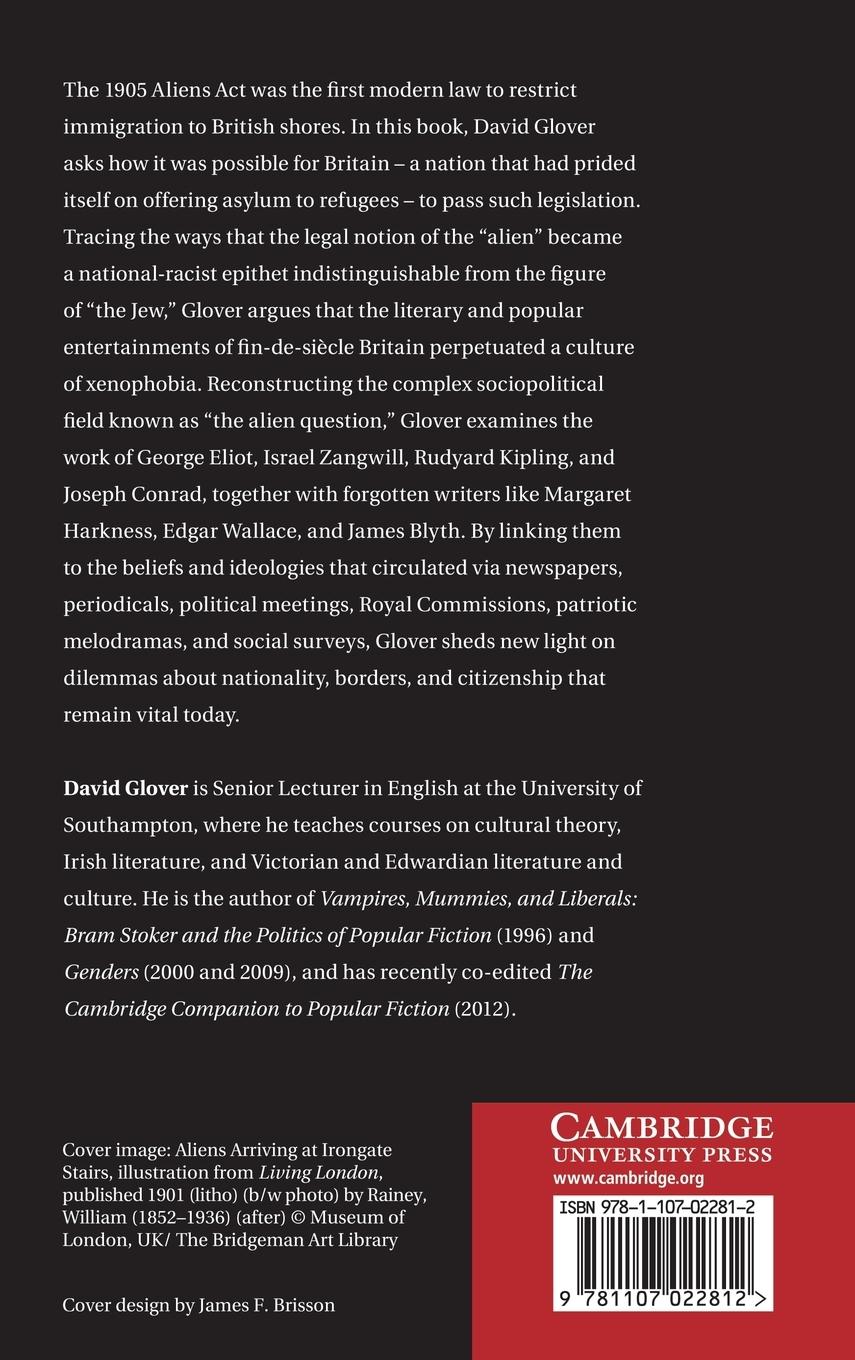 Rückseitencover Literature, Immigration, and Diaspora in Fin-de-Siècle             England