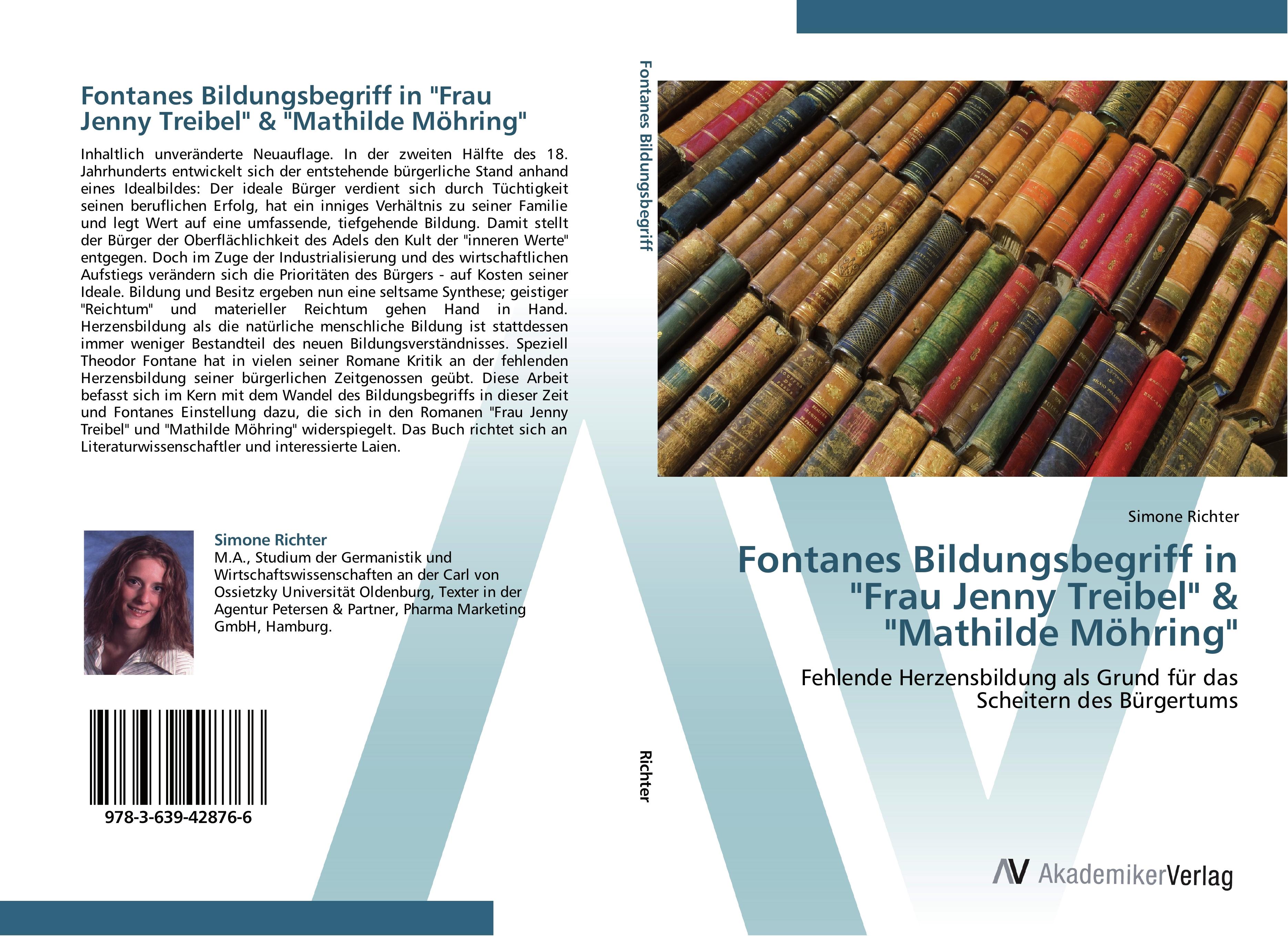 Vorderes Coverbild Fontanes Bildungsbegriff in "Frau Jenny Treibel" & "Mathilde Möhring"