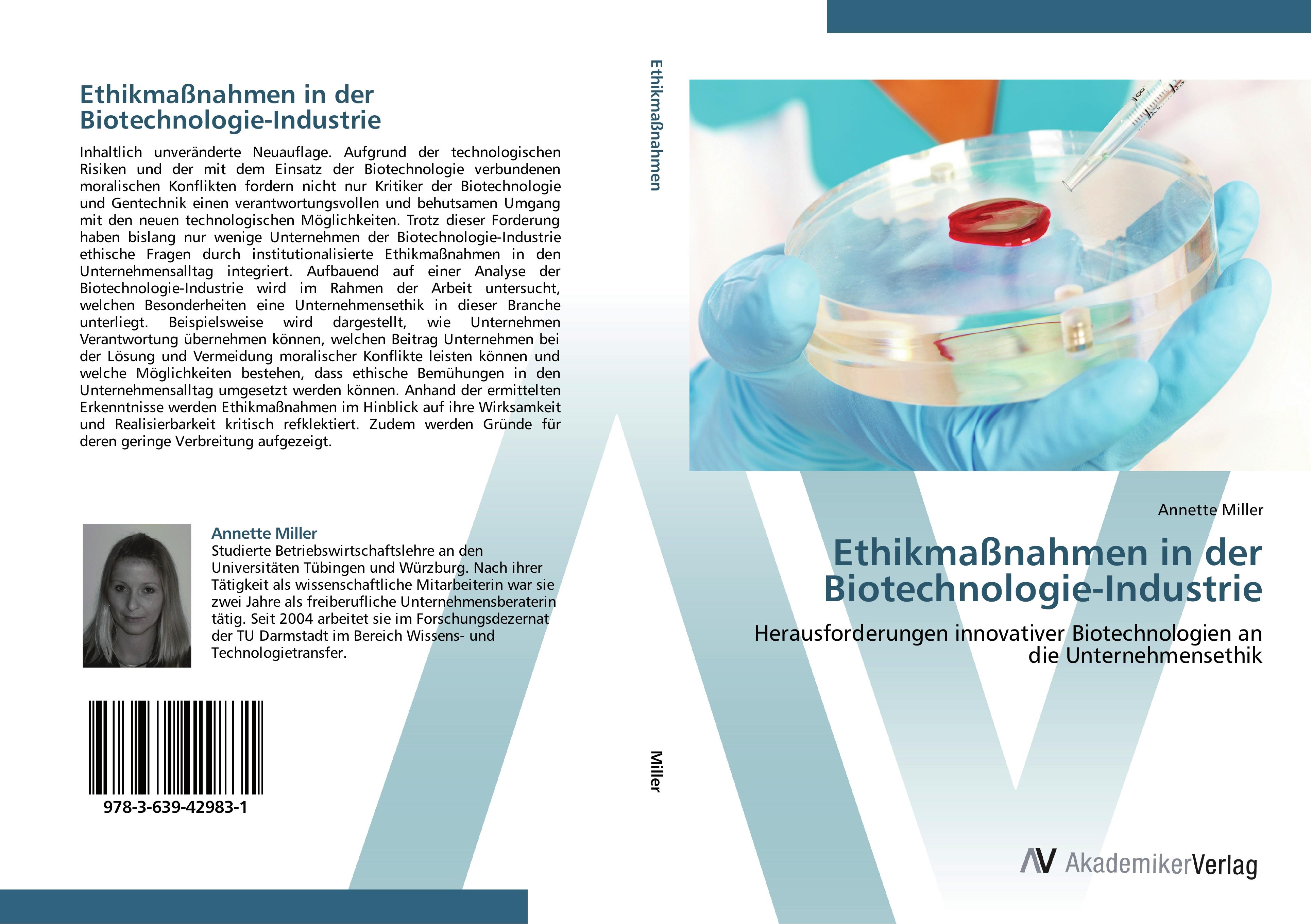 Vorderes Coverbild Ethikmaßnahmen in der Biotechnologie-Industrie