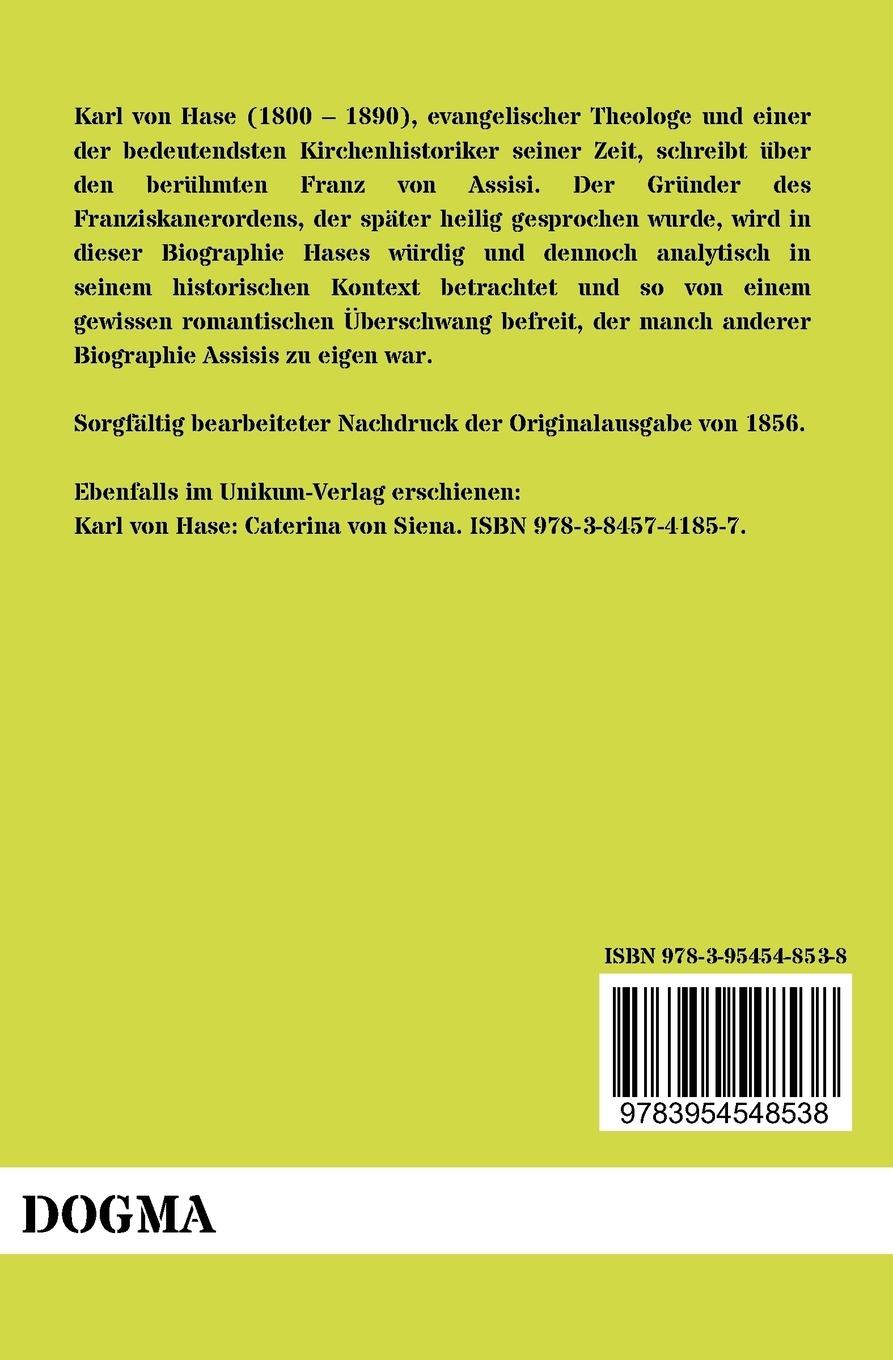 Rückseitencover Franz von Assisi