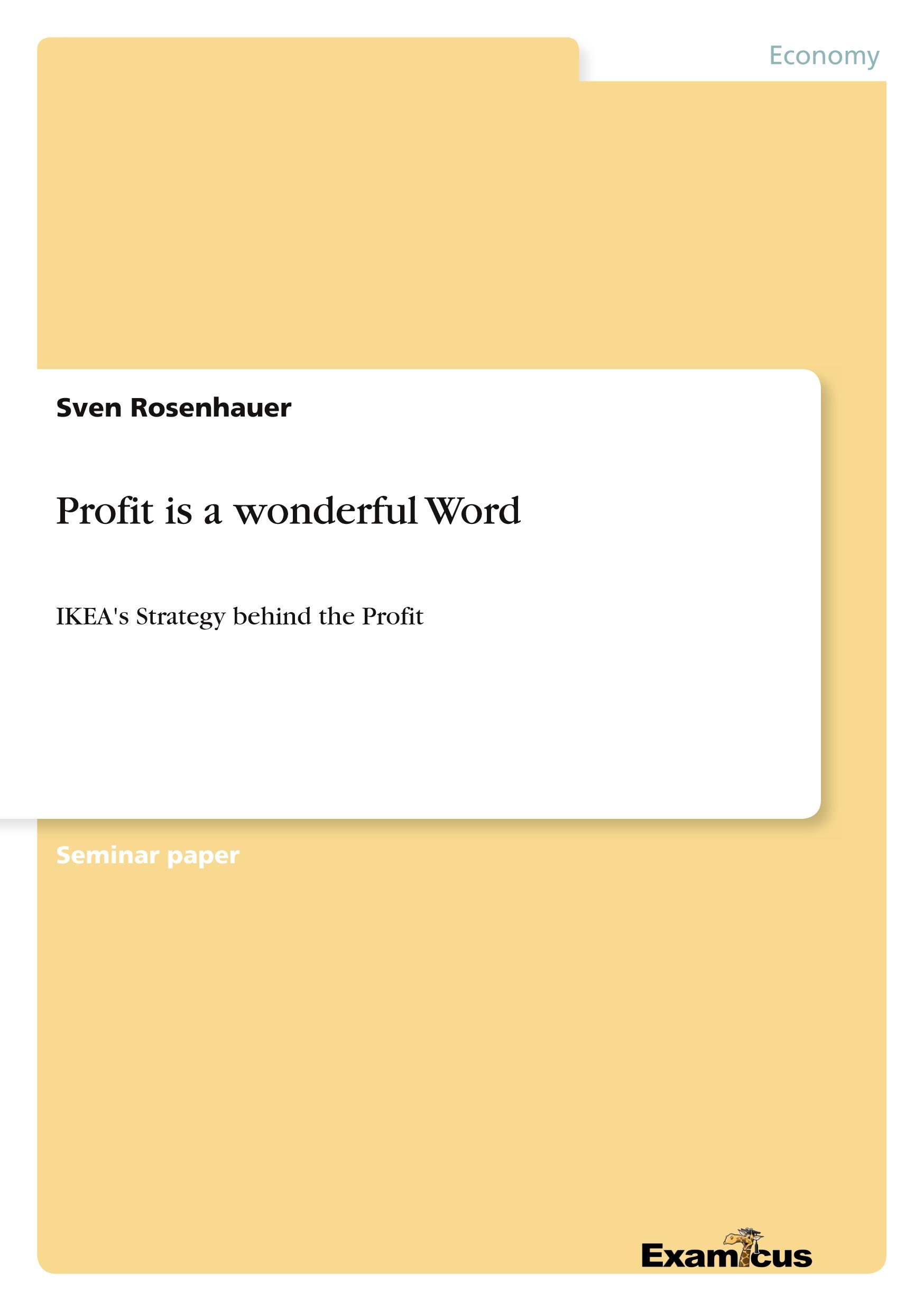 Vorderes Coverbild Profit is a wonderful Word
