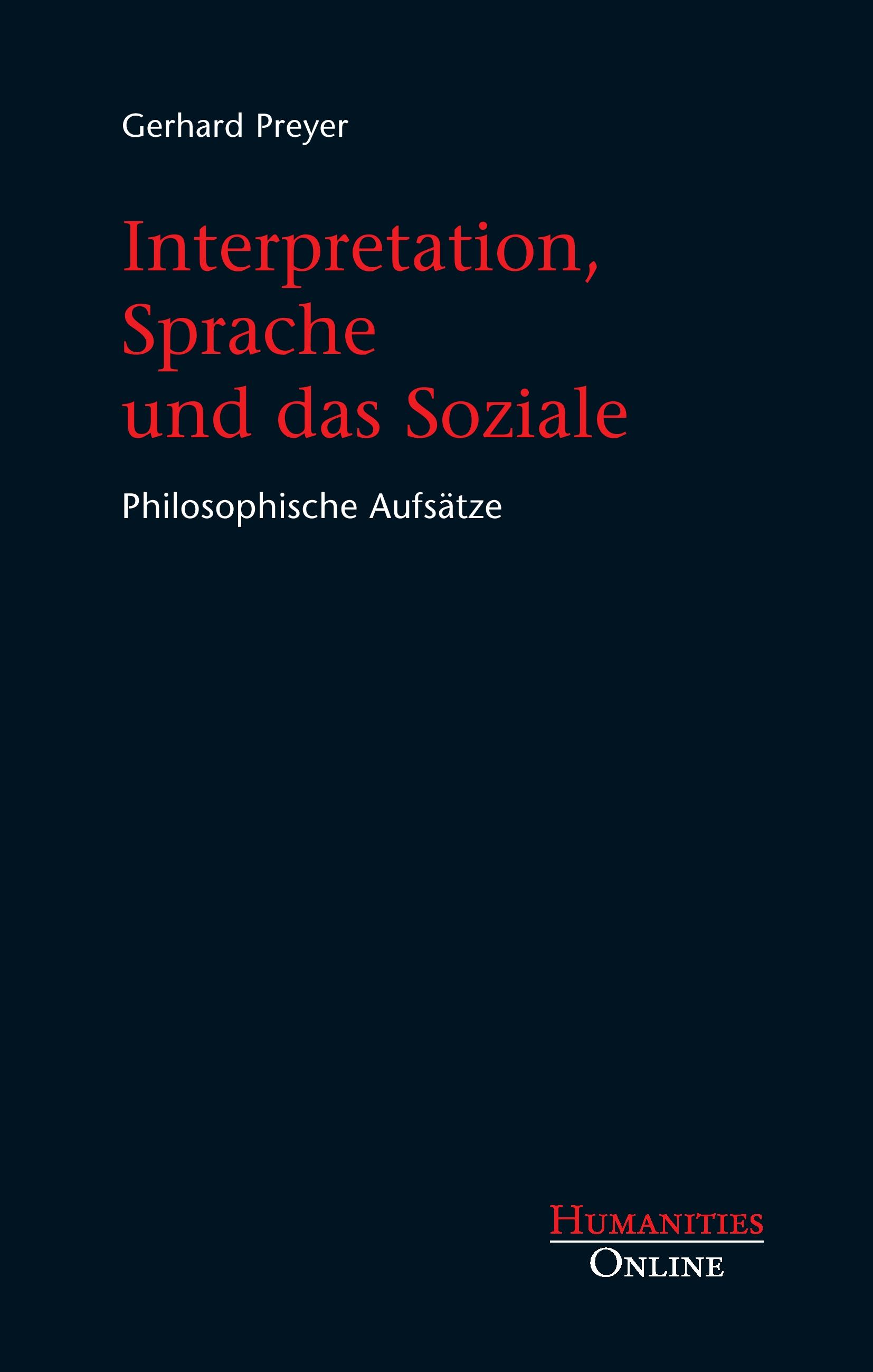 Vorderes Coverbild Interpretation, Sprache und das Soziale