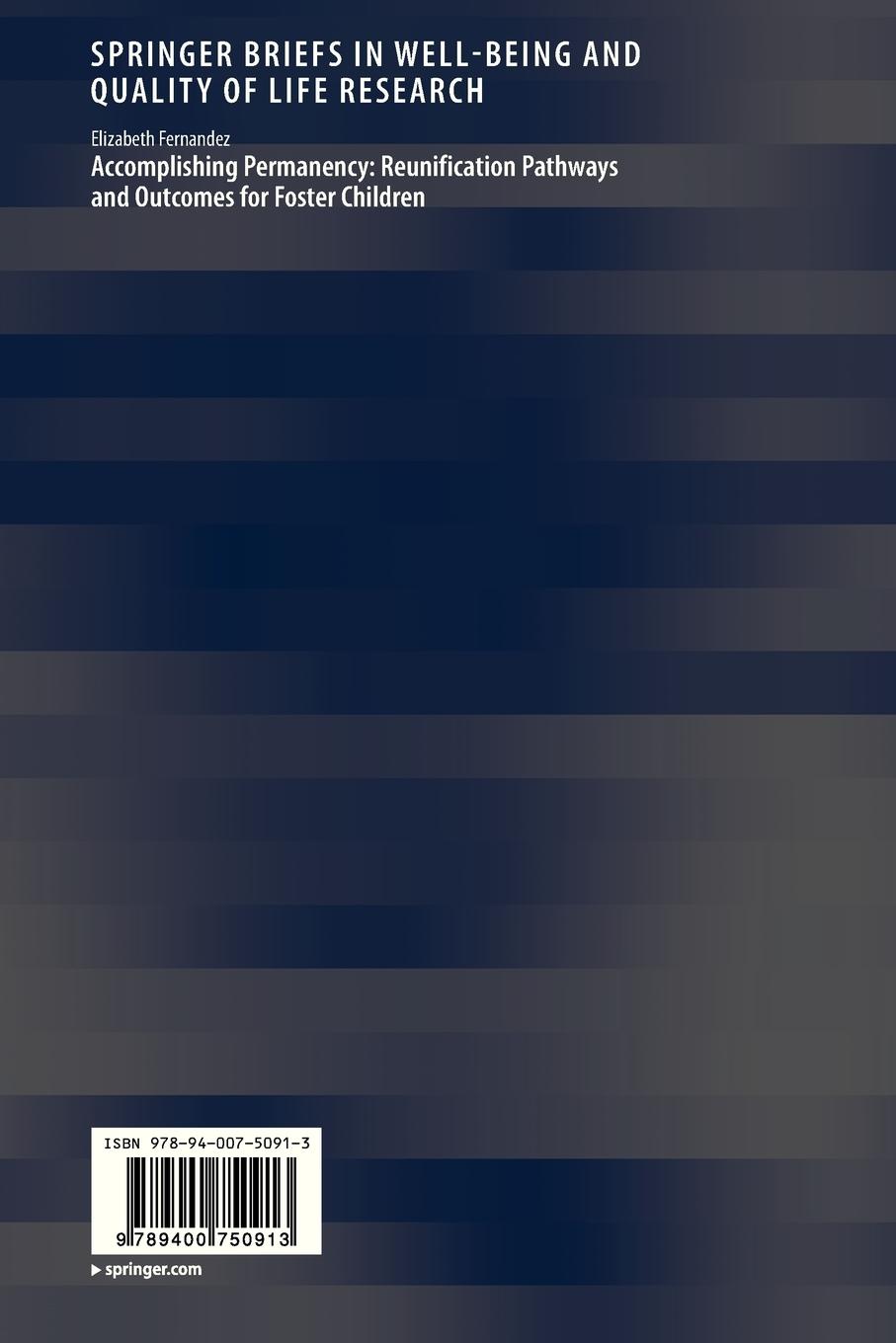 Rückseitencover Accomplishing Permanency: Reunification Pathways and Outcomes for Foster Children