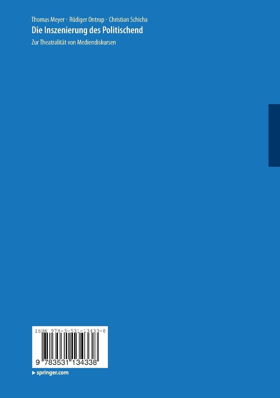 Rückseitencover Die Inszenierung des Politischen