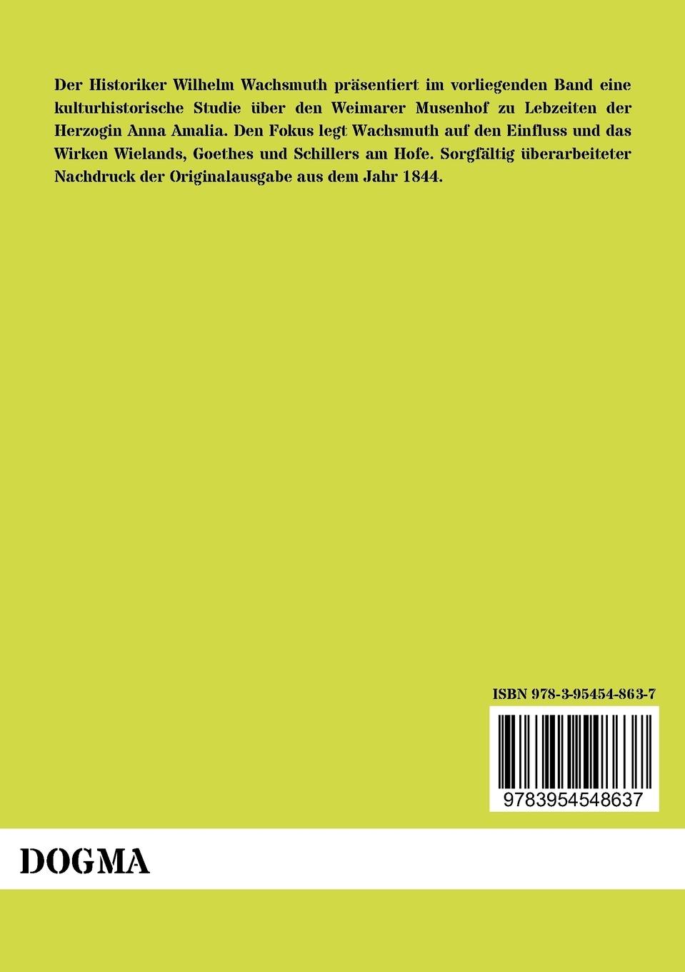 Rückseitencover Weimars Musenhof in den Jahren 1772-1807