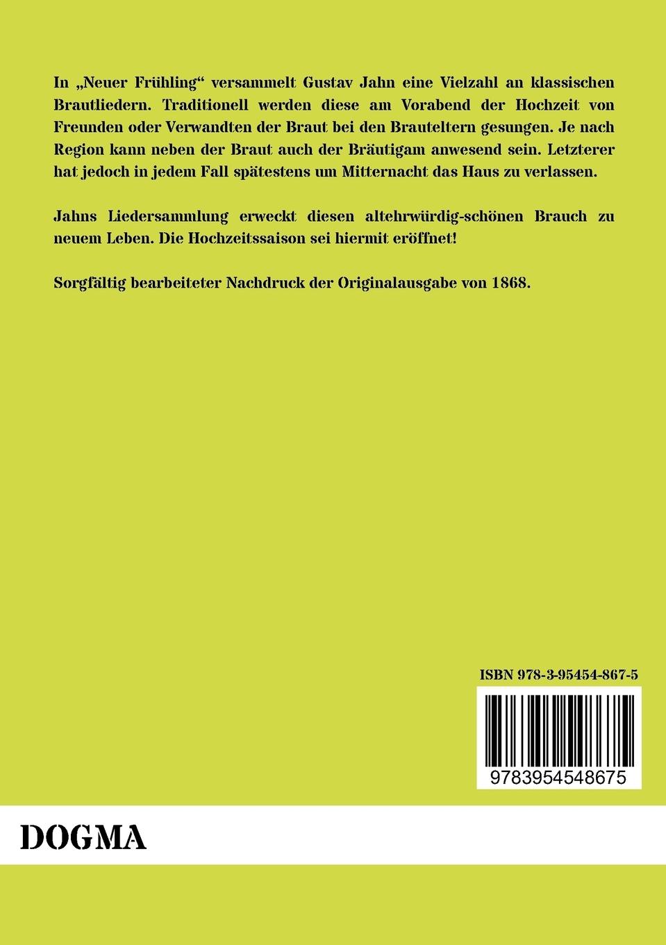 Rückseitencover Neuer Frühling: Brautlieder