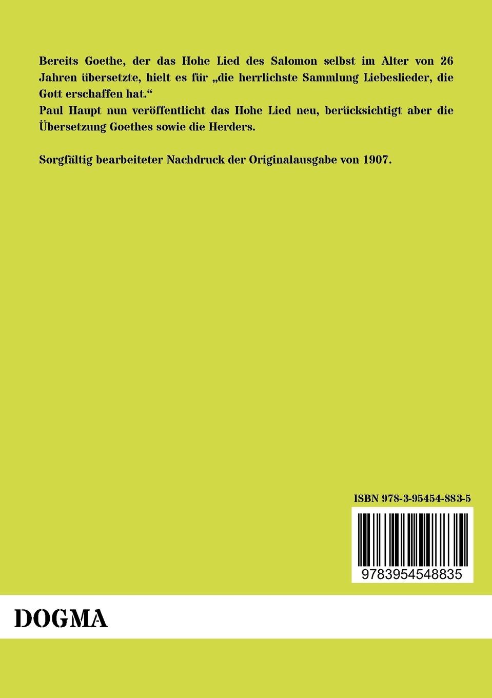 Rückseitencover Biblische Liebeslieder