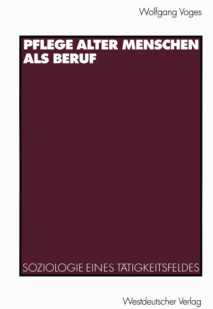 Vorderes Coverbild Pflege alter Menschen als Beruf