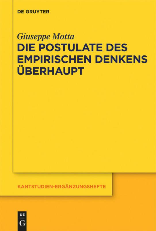 Vorderes Coverbild Die Postulate des empirischen Denkens überhaupt