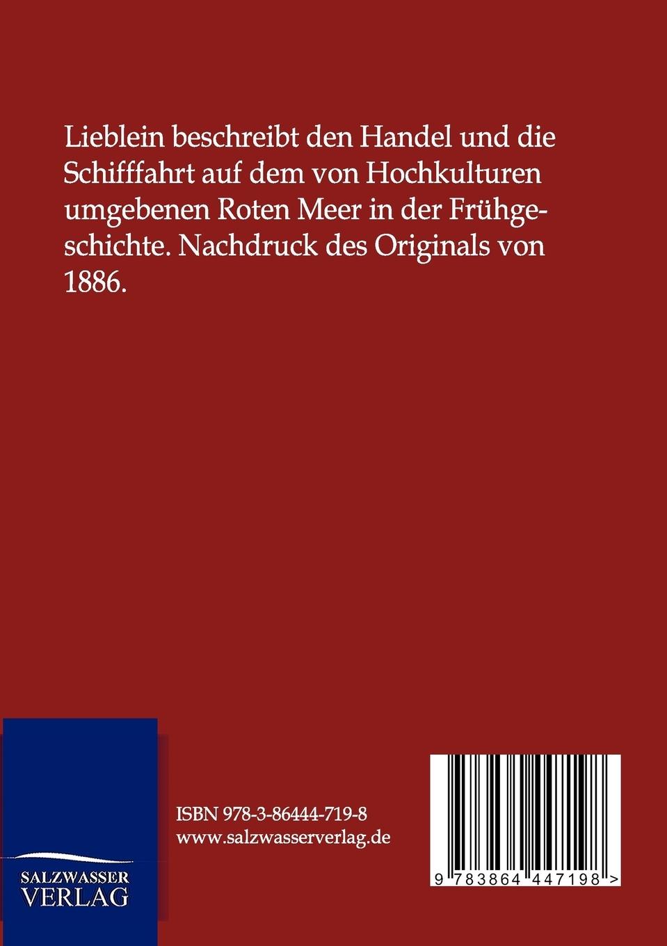 Rückseitencover Handel und Schifffahrt auf dem Roten Meer in alten Zeiten