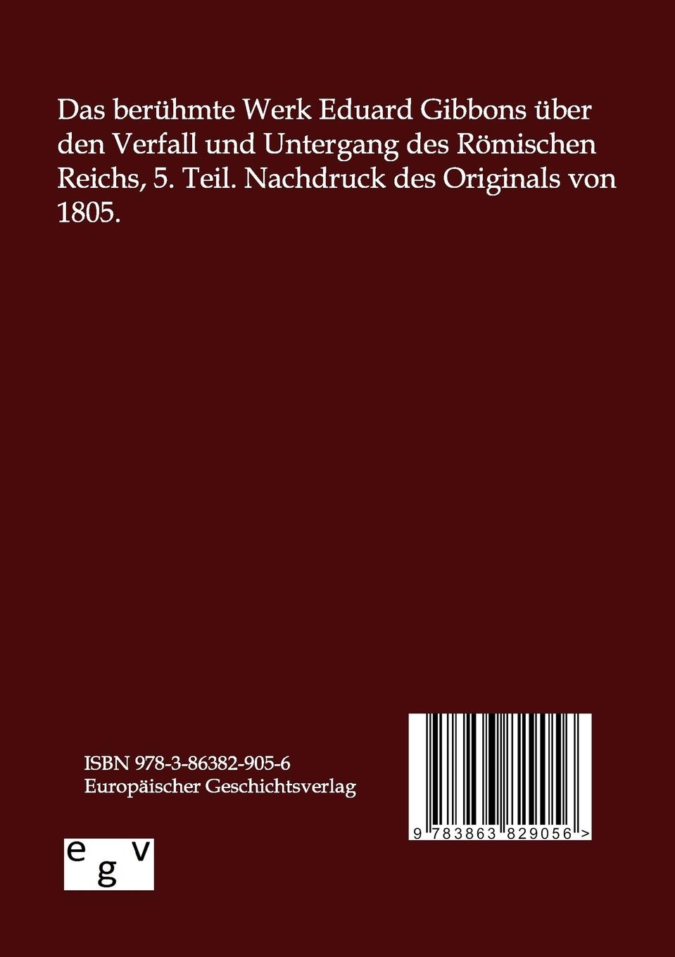 Rückseitencover Geschichte des Verfalls und Untergangs des Römischen Reichs