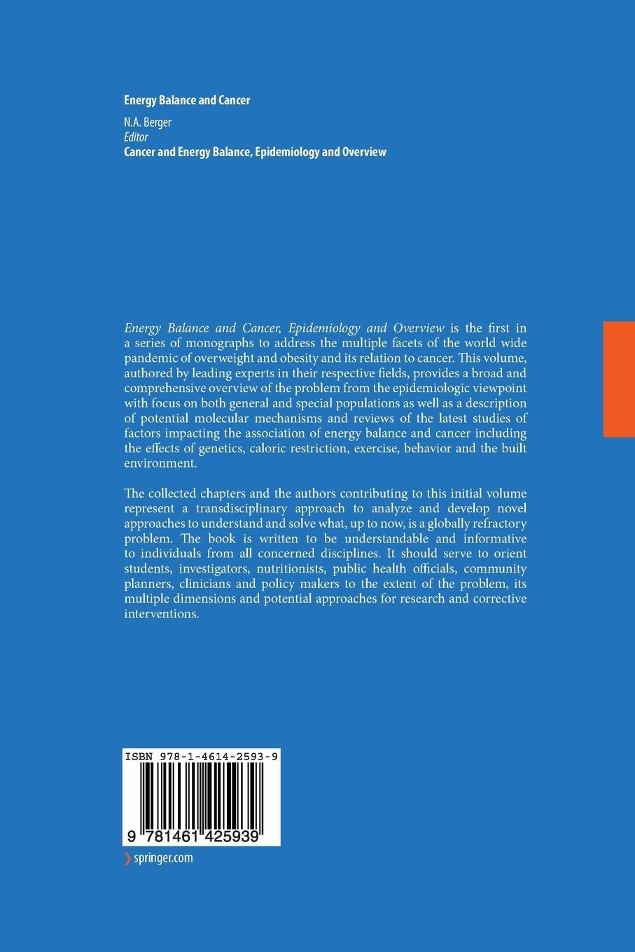 Rückseitencover Cancer and Energy Balance, Epidemiology and Overview