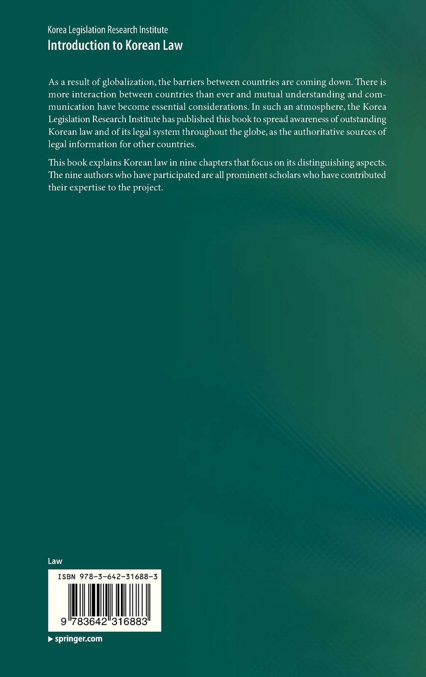 Rückseitencover Introduction to Korean Law