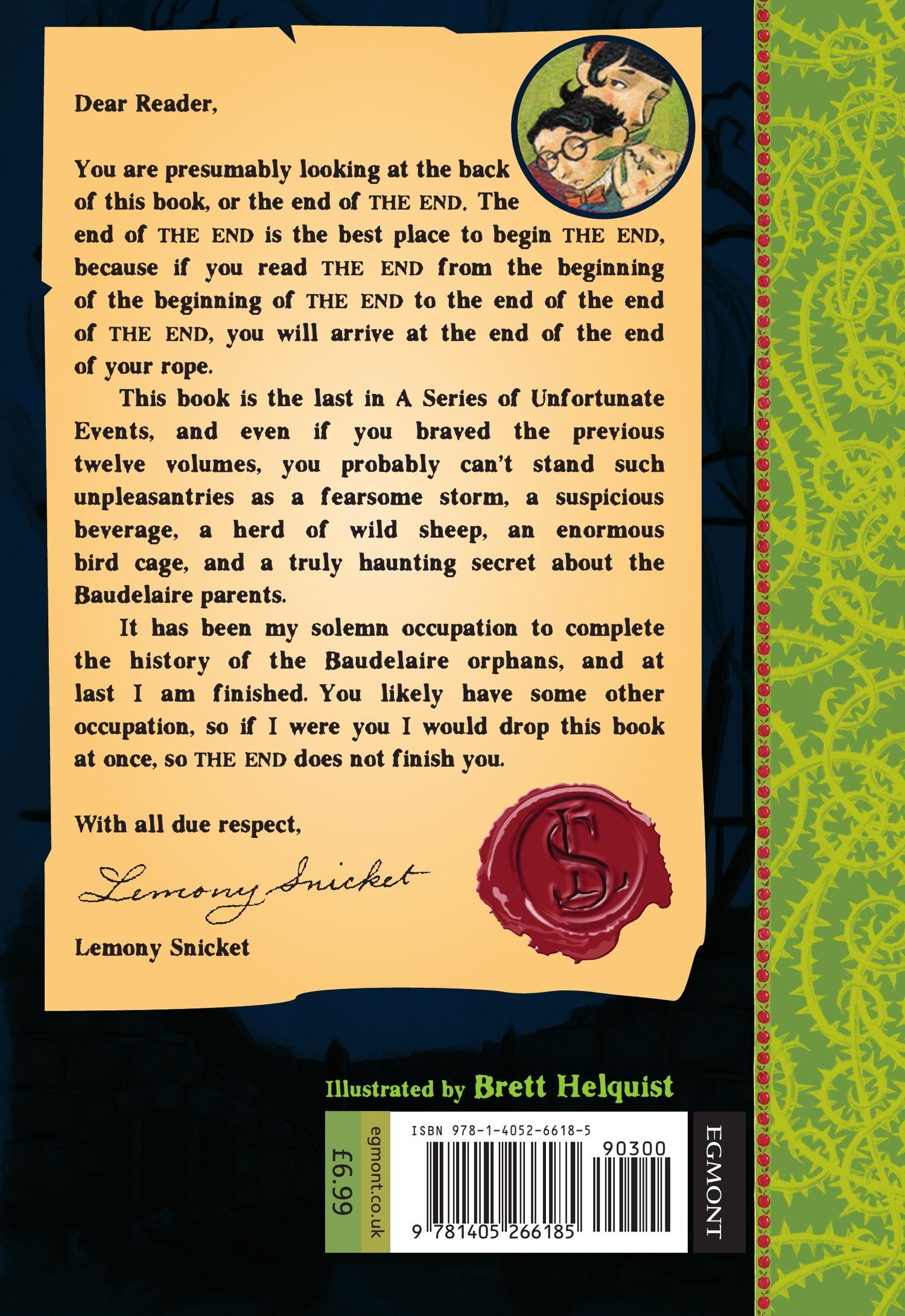 Rückseitencover A Series of Unfortunate Events 13. The End